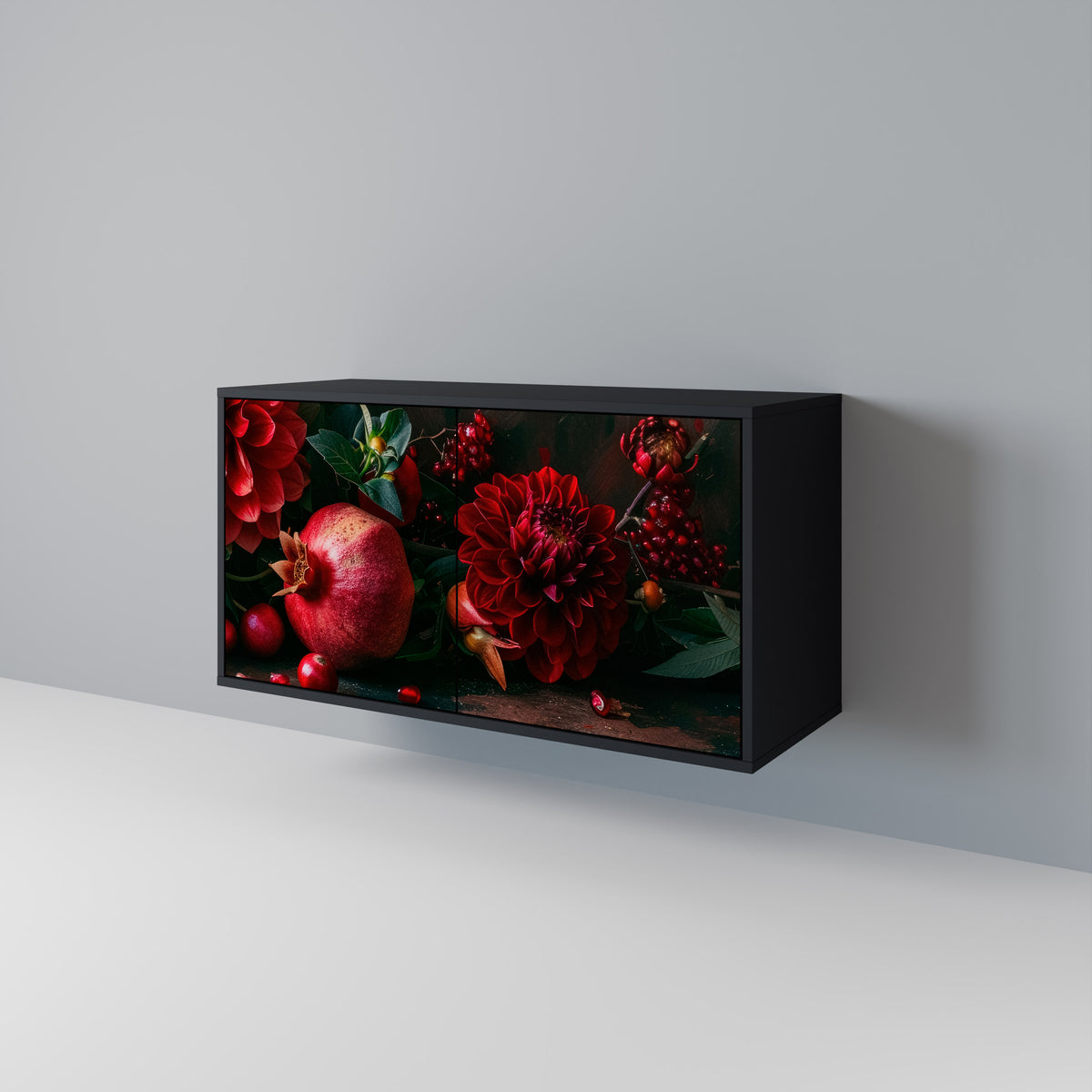 DAHLIAS AND POMEGRANATES Skänk med två dörrar