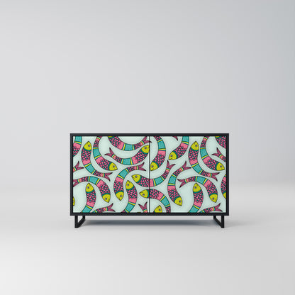 INDIAN FISH 2-Door Sideboard in Black Finish