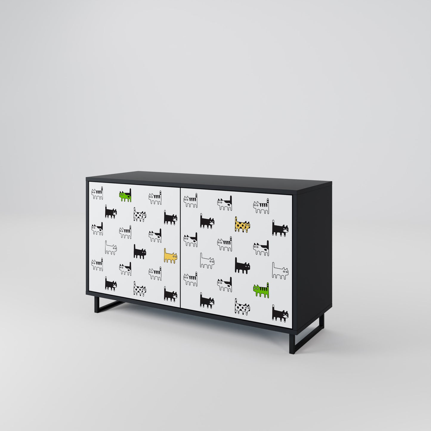 CATS COMPILATION 2-Door Sideboard in Black Finish
