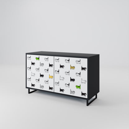 CATS COMPILATION 2-Door Sideboard in Black Finish