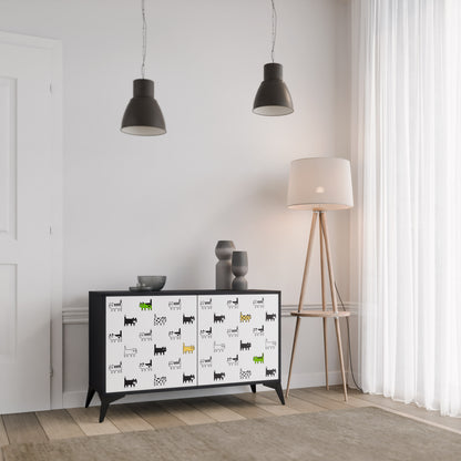 CATS COMPILATION 2-Door Sideboard in Black Finish