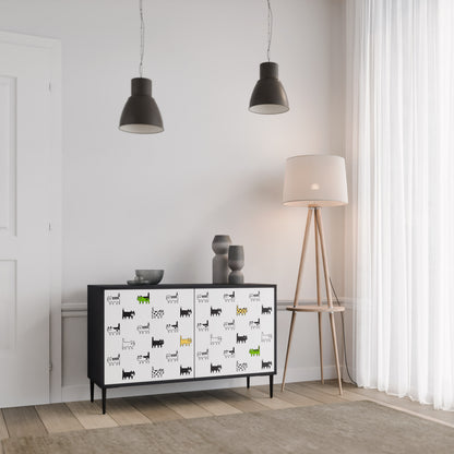 CATS COMPILATION 2-Door Sideboard in Black Finish