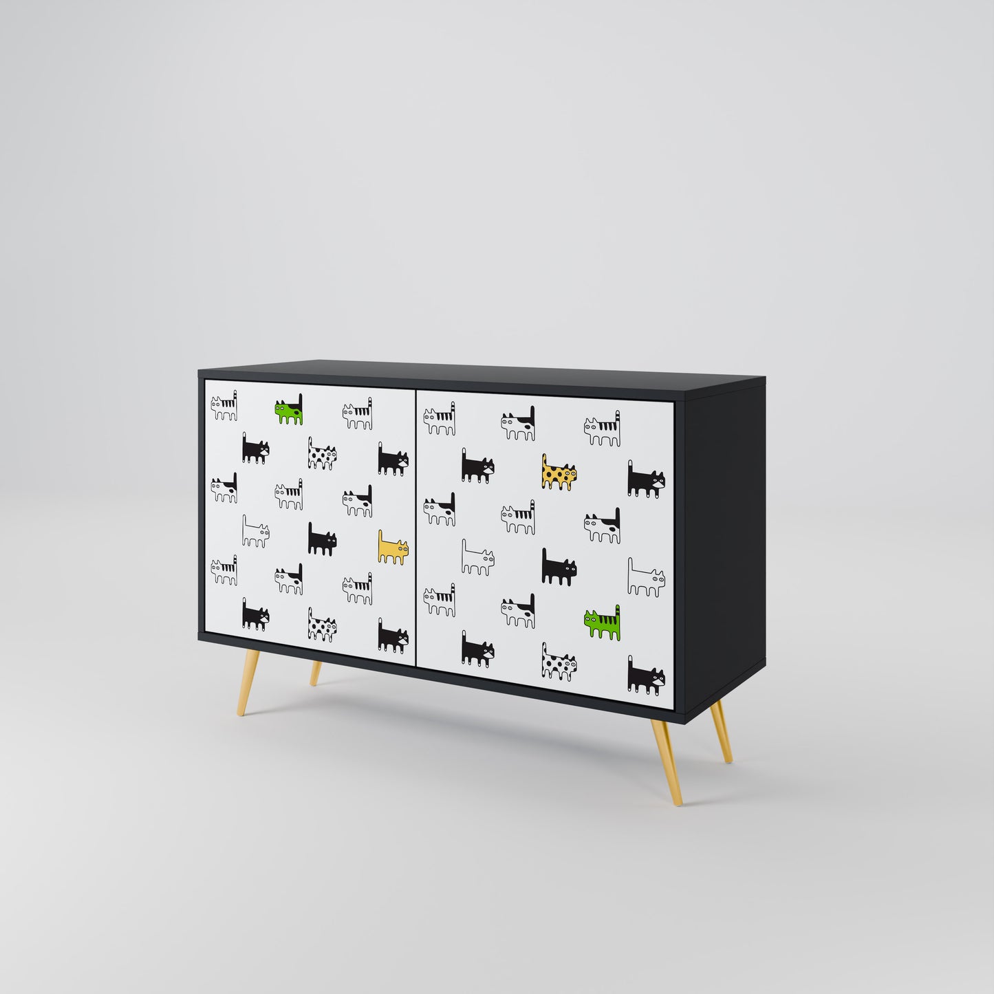CATS COMPILATION 2-Door Sideboard in Black Finish