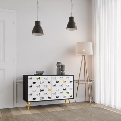 CATS COMPILATION 2-Door Sideboard in Black Finish