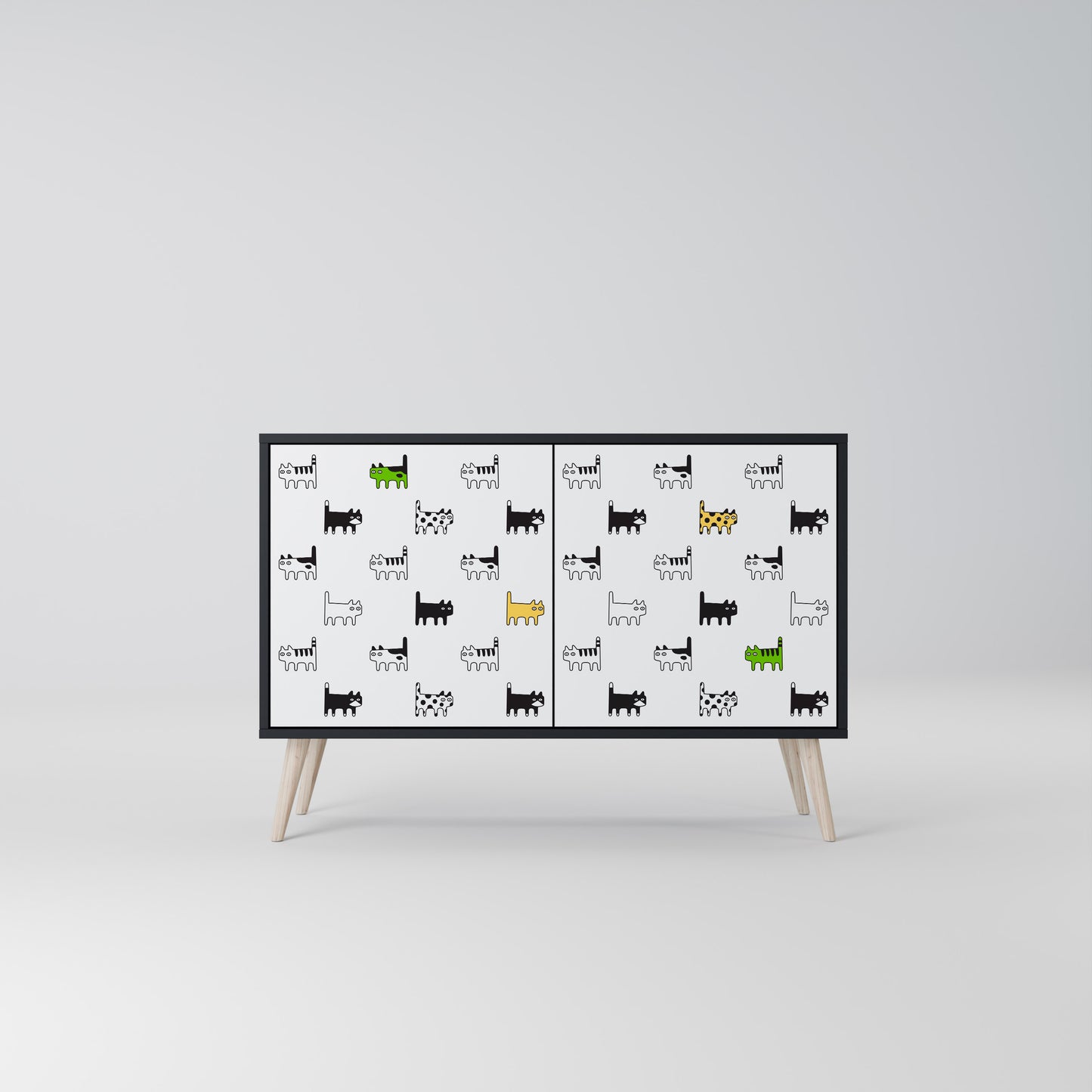 CATS COMPILATION 2-Door Sideboard in Black Finish