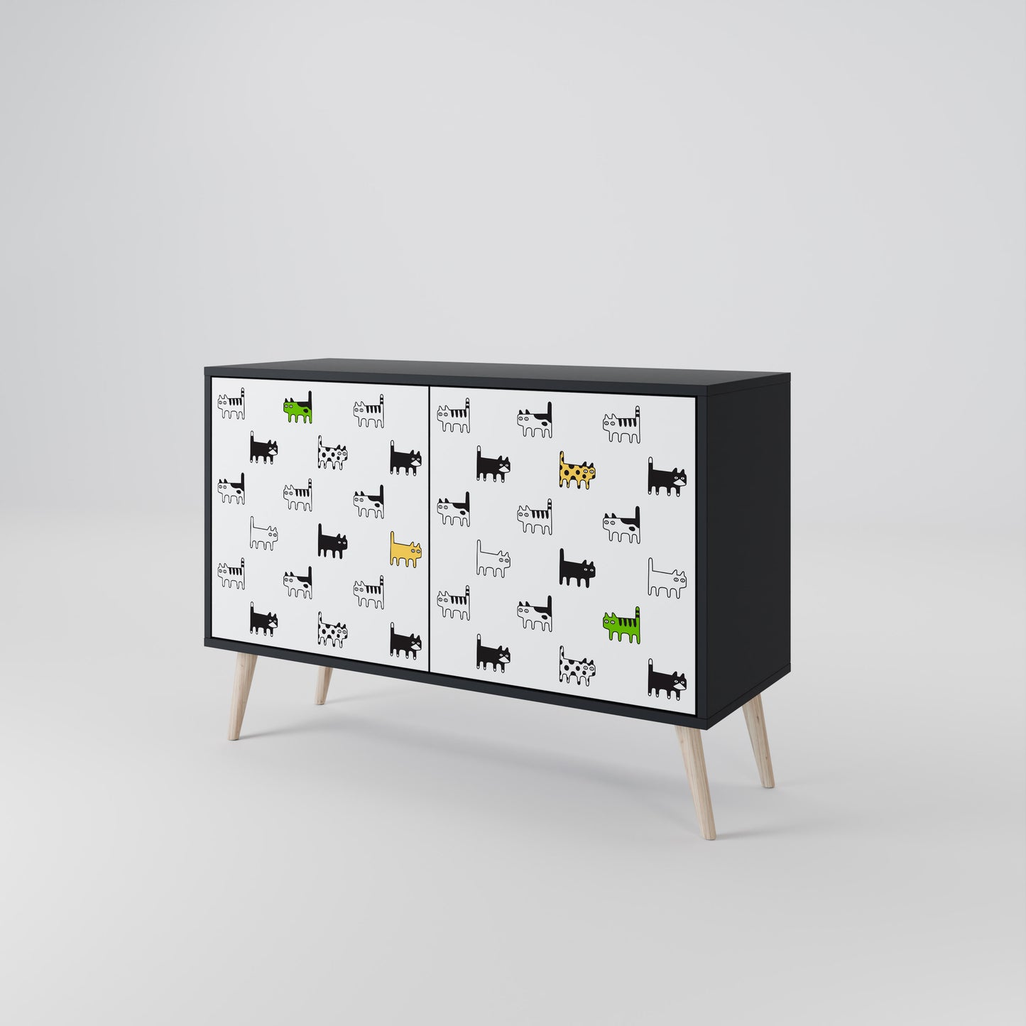 CATS COMPILATION 2-Door Sideboard in Black Finish