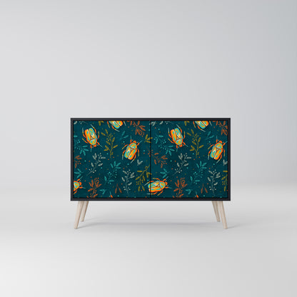 AUTUMN INSECTS 2-Door Sideboard in Black Finish