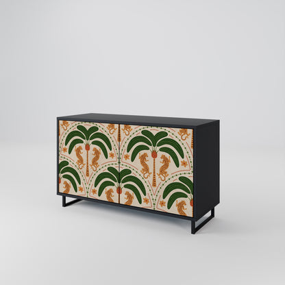 DANCING PREDATORS 2-Door Sideboard in Black Finish