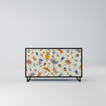 COLORFUL INSECTS 2-Door Sideboard in Black Finish