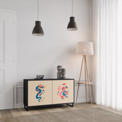 MYTHOLOGICAL CREATURES 2-Door Sideboard in Black Finish