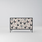 HAPPY HENS skänk med 2 dörrar