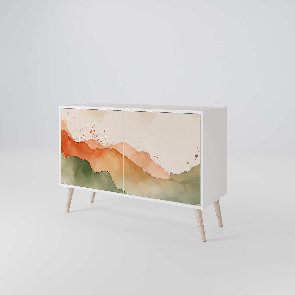 WATERCOLOUR PEAKS Skänk med två dörrar