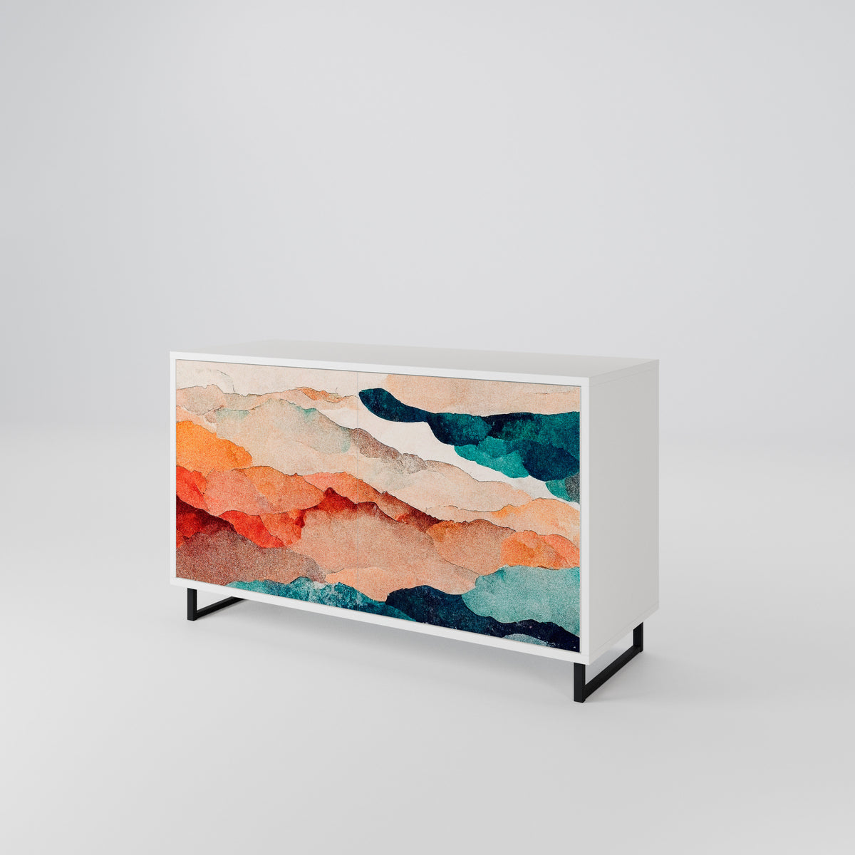 ABSTRACT LANDSCAPE Skänk med två dörrar