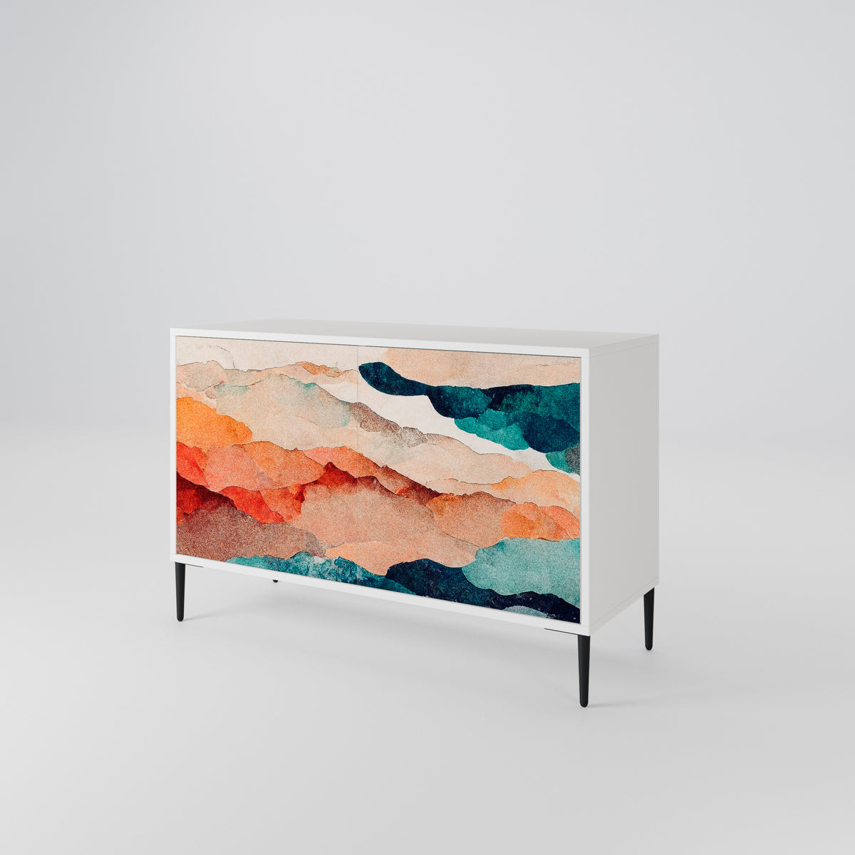 ABSTRACT LANDSCAPE Skänk med två dörrar