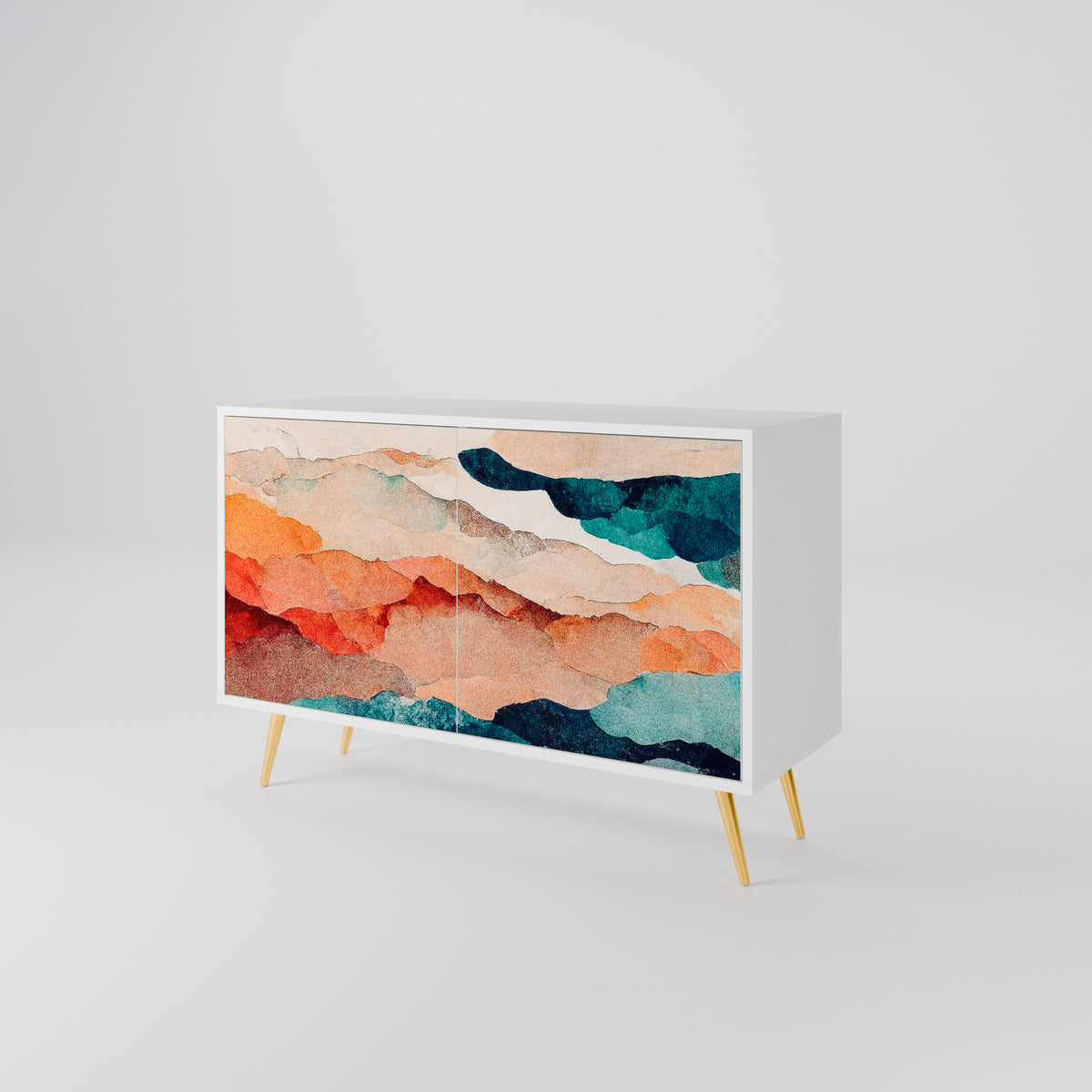 ABSTRACT LANDSCAPE Skänk med två dörrar