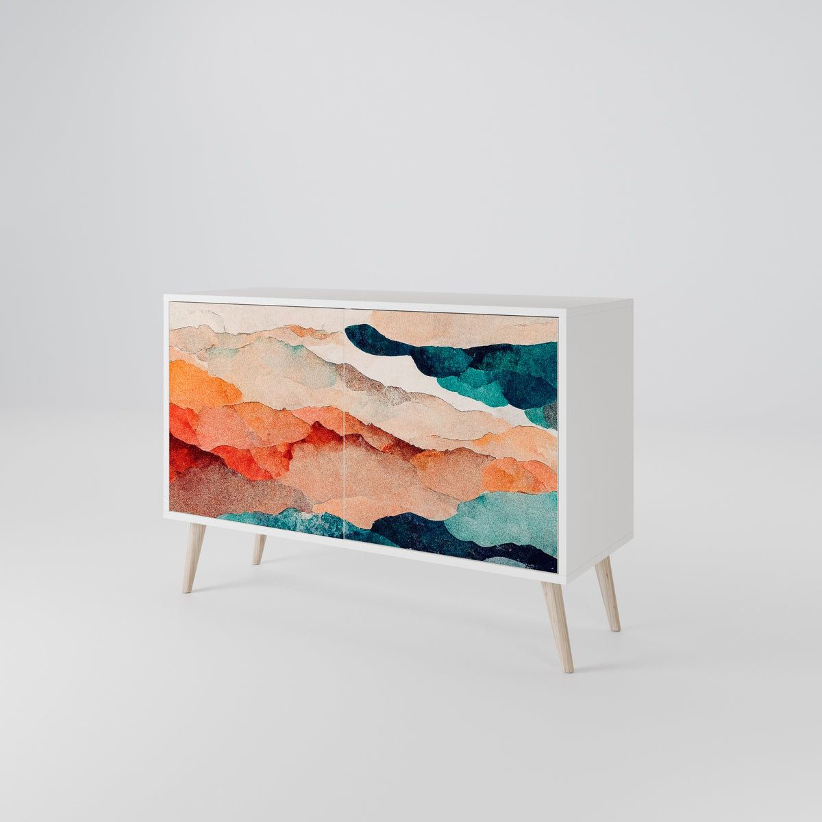 ABSTRACT LANDSCAPE Skänk med två dörrar