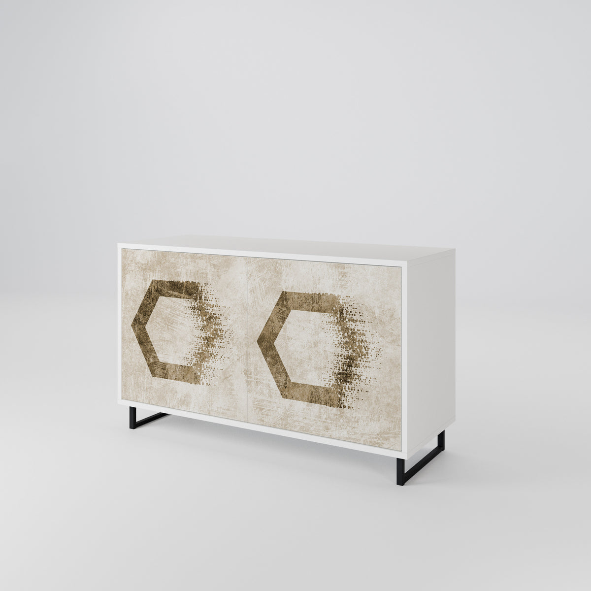 HEXAGONAL SHAPES Skänk med två dörrar