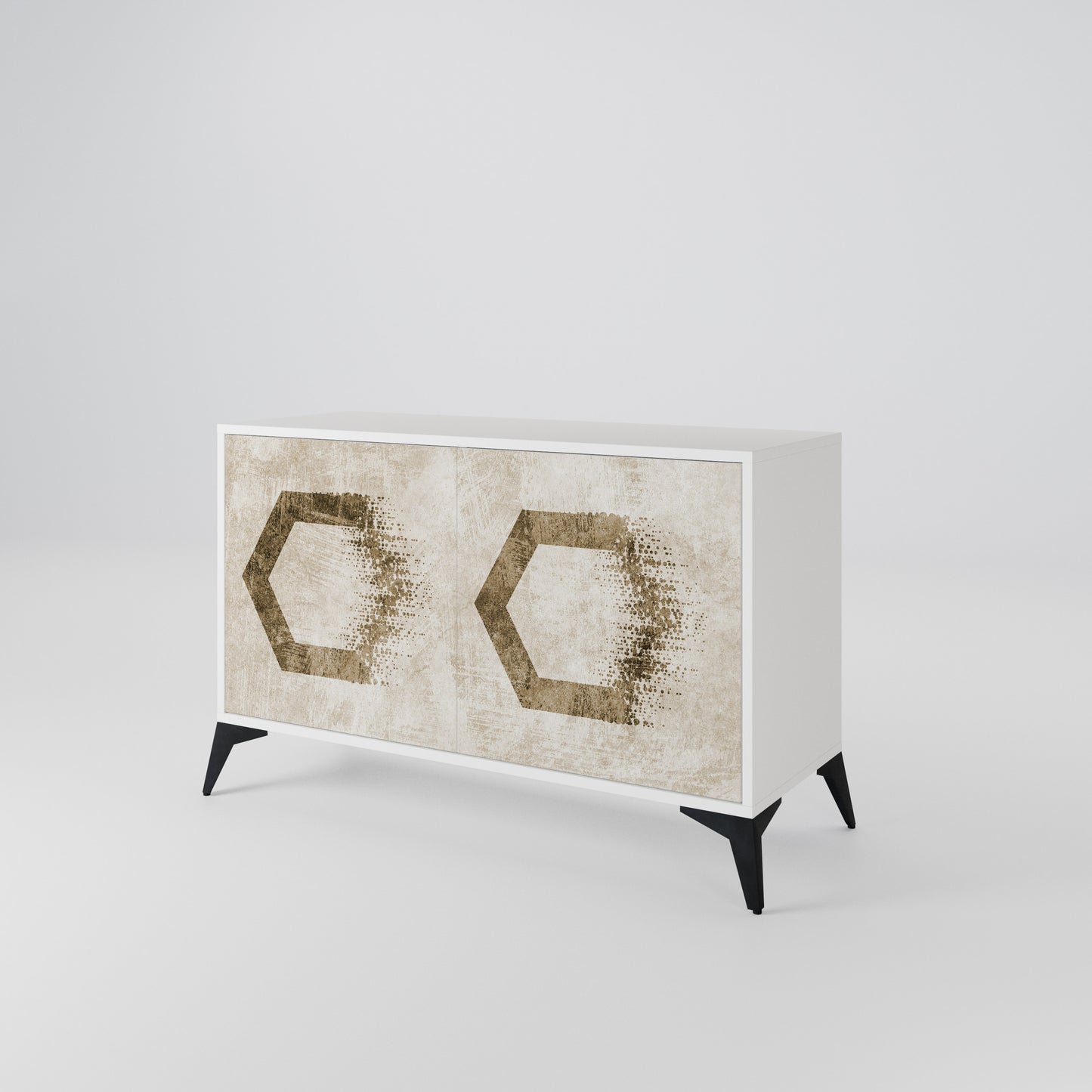 HEXAGONAL SHAPES Skänk med två dörrar