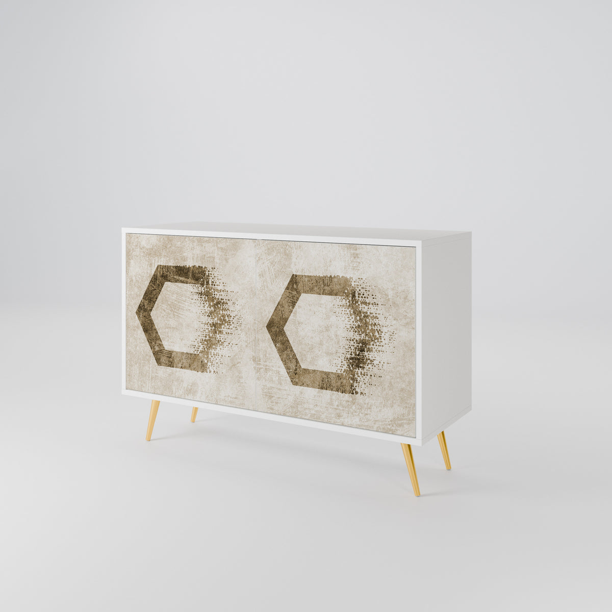 HEXAGONAL SHAPES Skänk med två dörrar