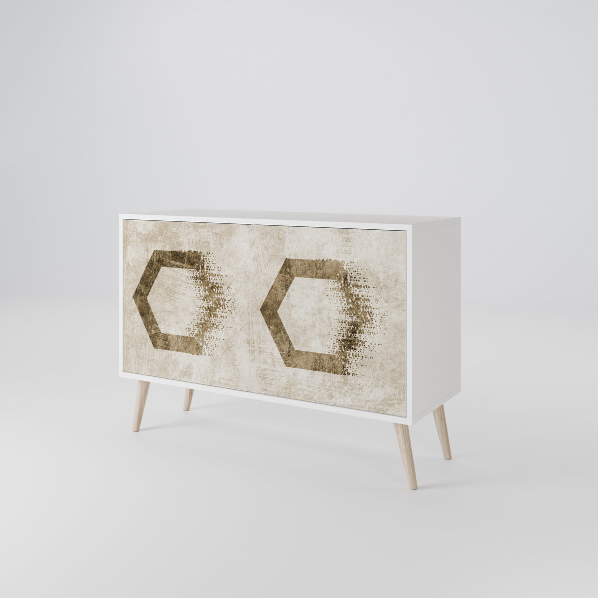 HEXAGONAL SHAPES Skänk med två dörrar