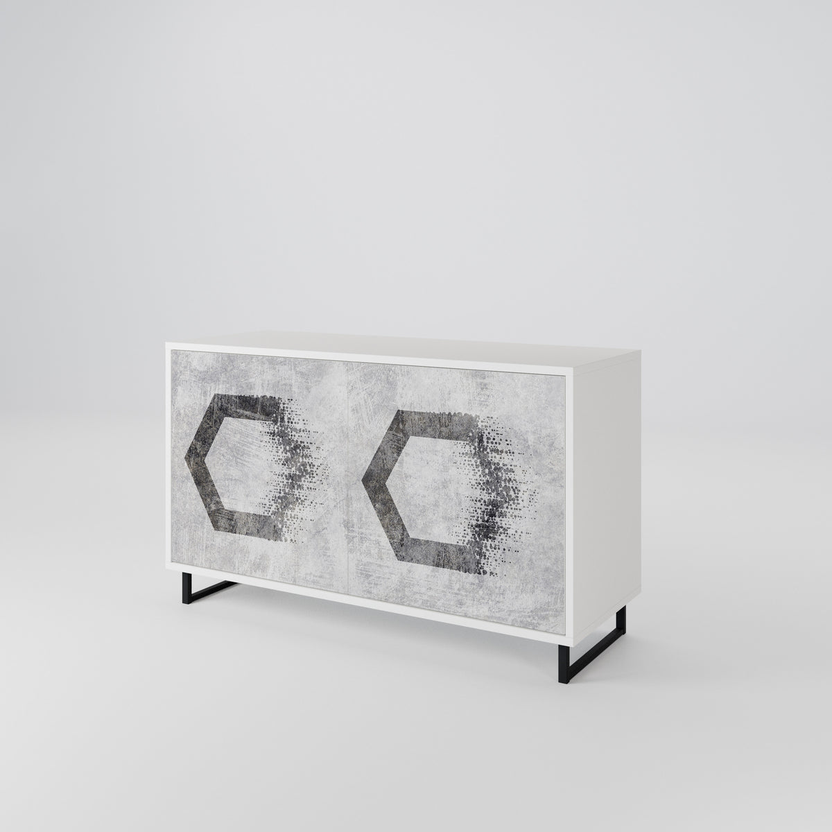 HEXAGONAL FIGURES Skänk med två dörrar