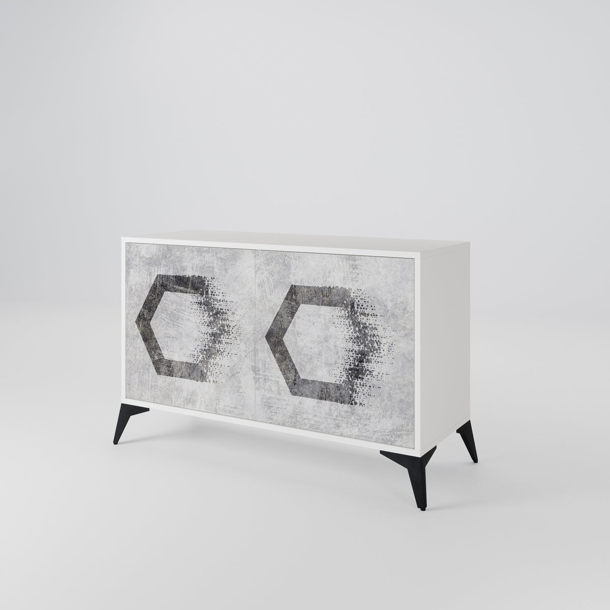 HEXAGONAL FIGURES Skänk med två dörrar