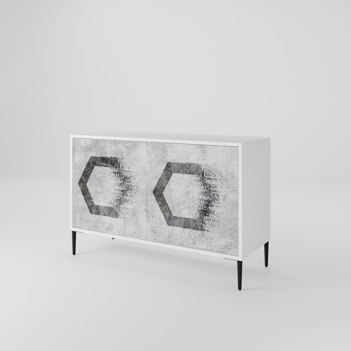 HEXAGONAL FIGURES Skänk med två dörrar
