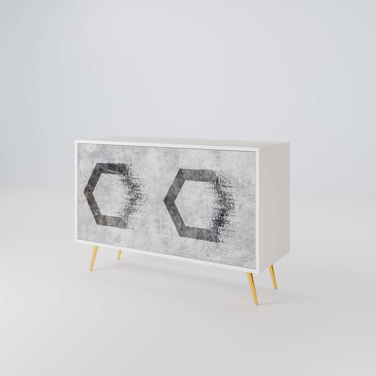 HEXAGONAL FIGURES Skänk med två dörrar