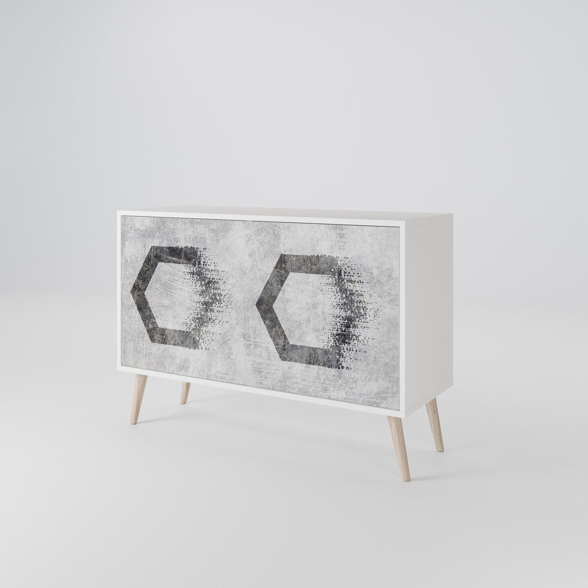 HEXAGONAL FIGURES Skänk med två dörrar
