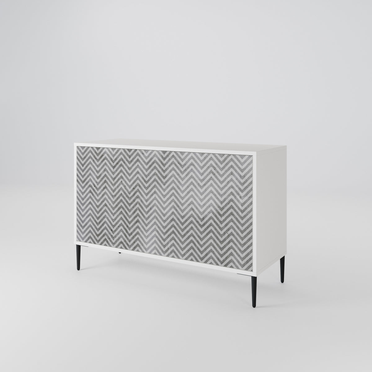 CONCRETE ZIG ZAG Skänk med två dörrar