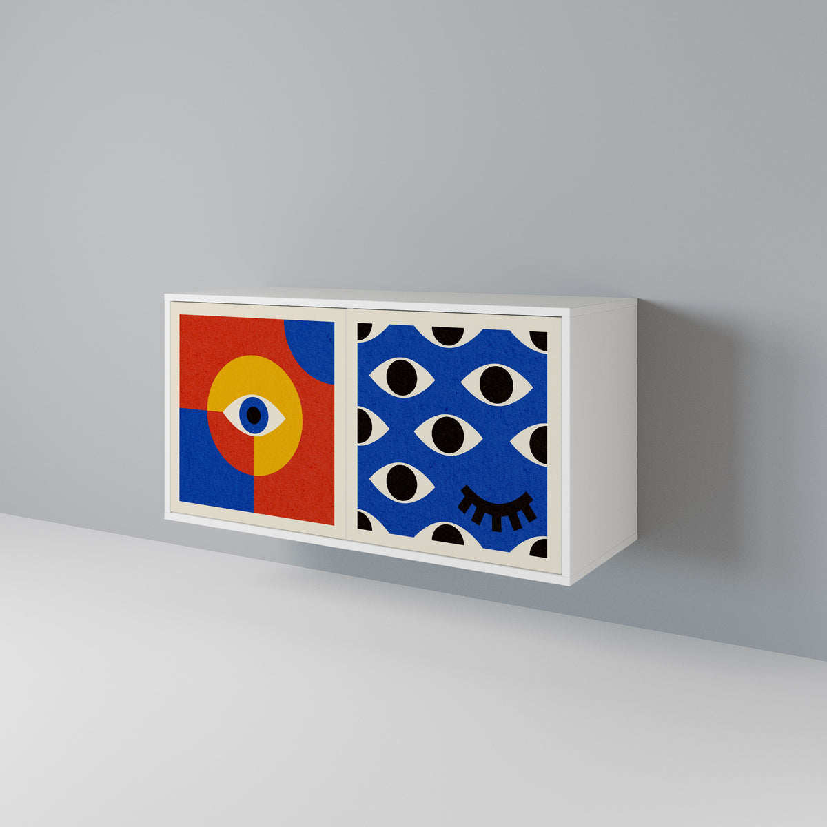 GEOMETRIC EYES Skänk med två dörrar
