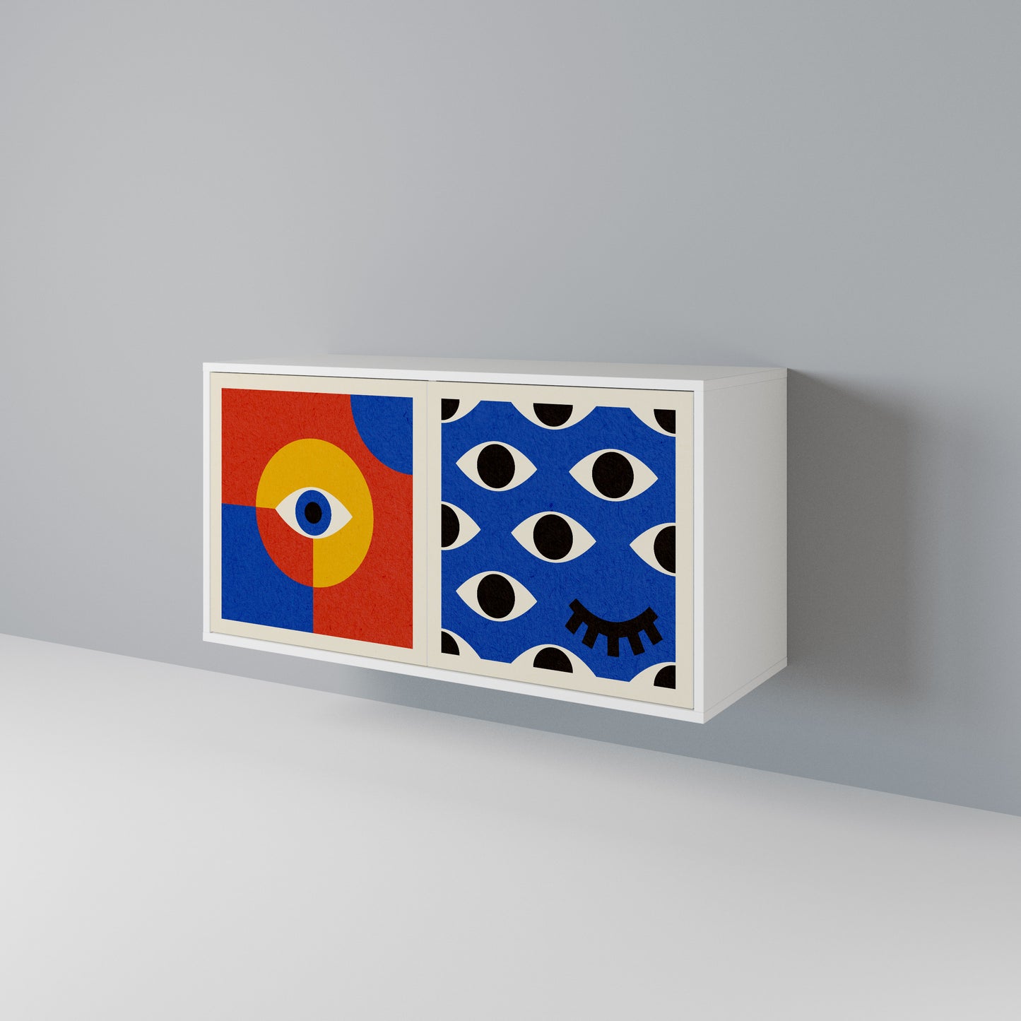 GEOMETRIC EYES Skänk med två dörrar