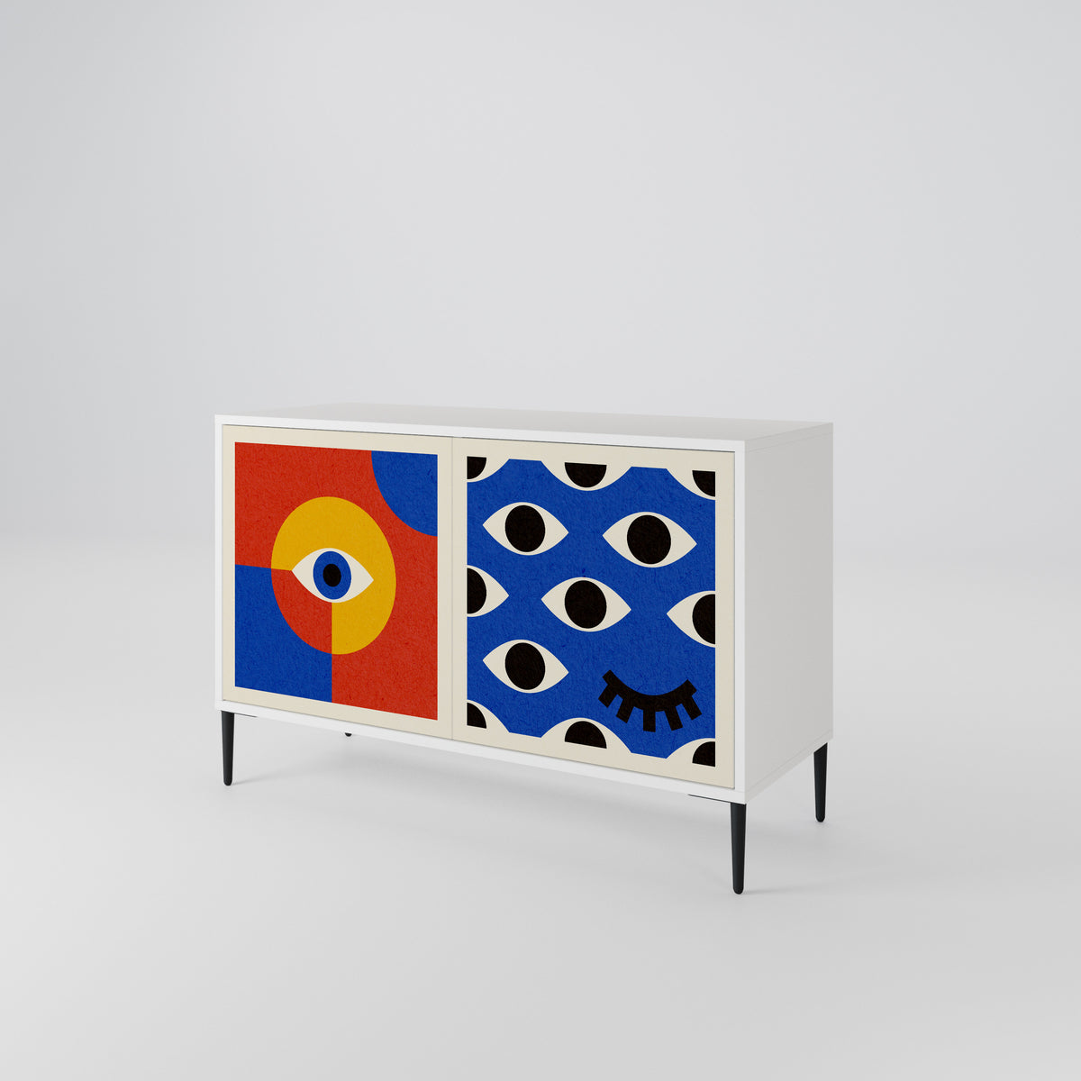 GEOMETRIC EYES Skänk med två dörrar