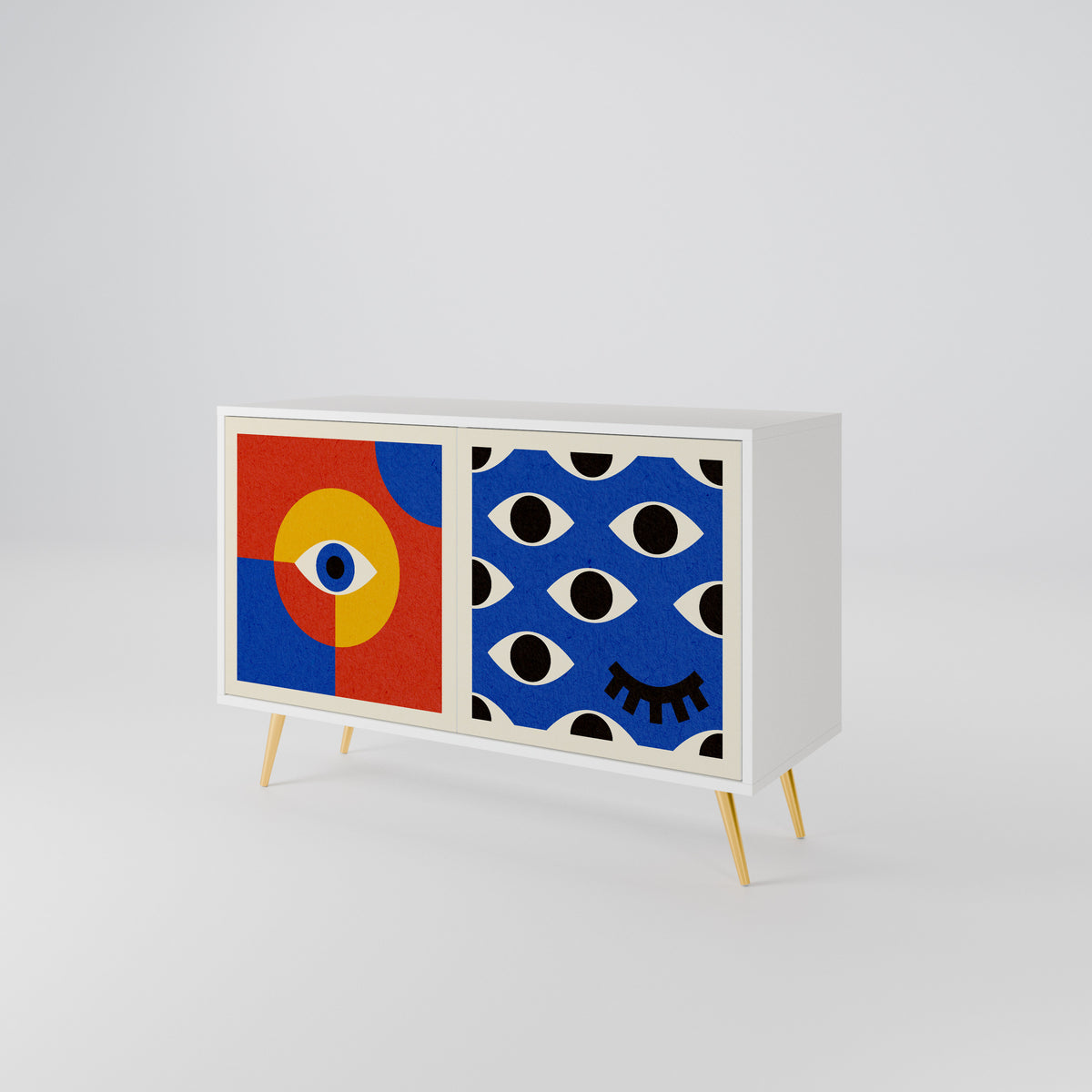 GEOMETRIC EYES Skänk med två dörrar