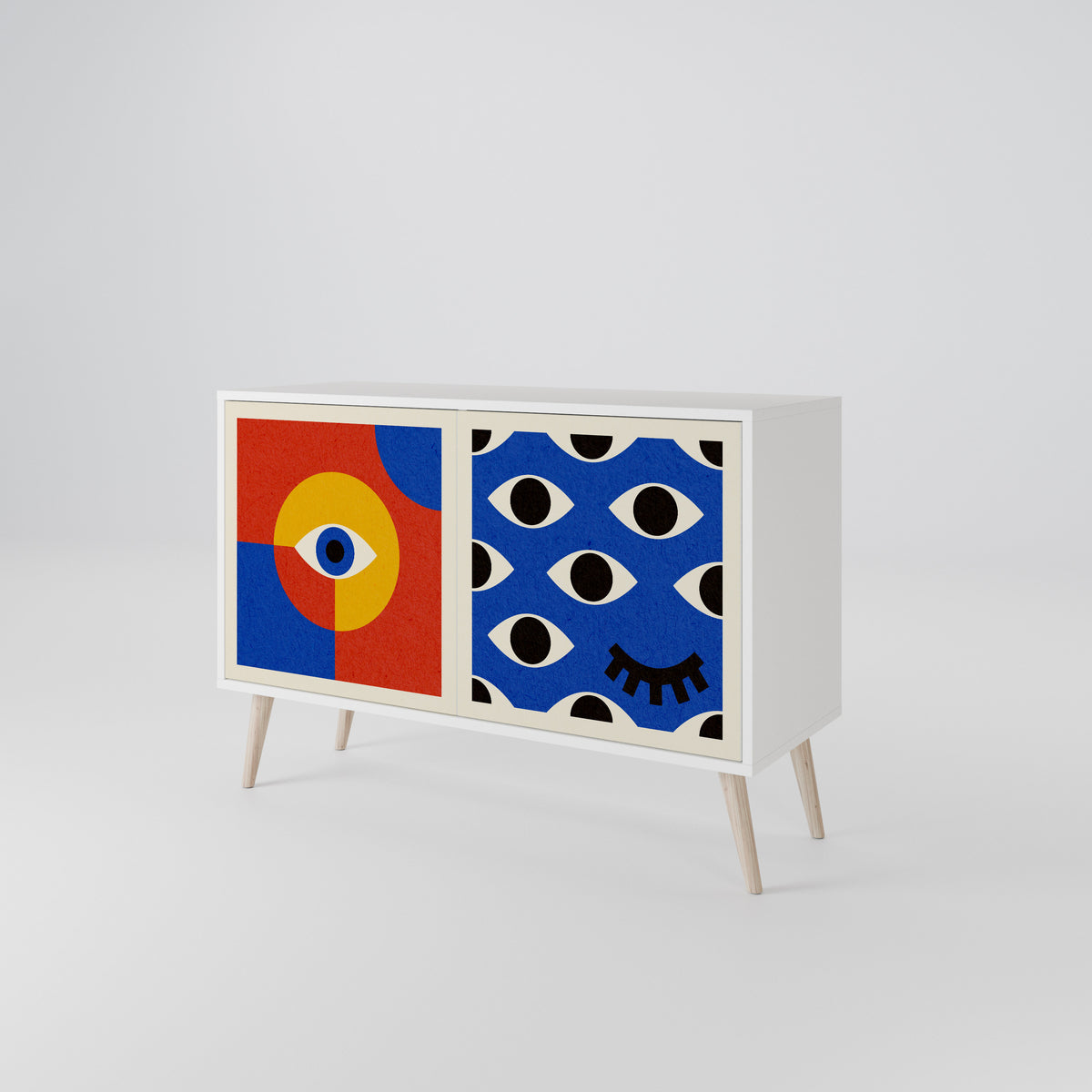 GEOMETRIC EYES Skänk med två dörrar