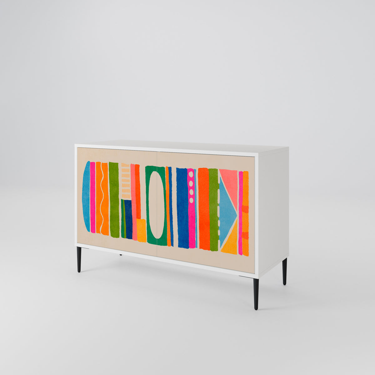 GEOMETRIC SHINE Skänk med två dörrar