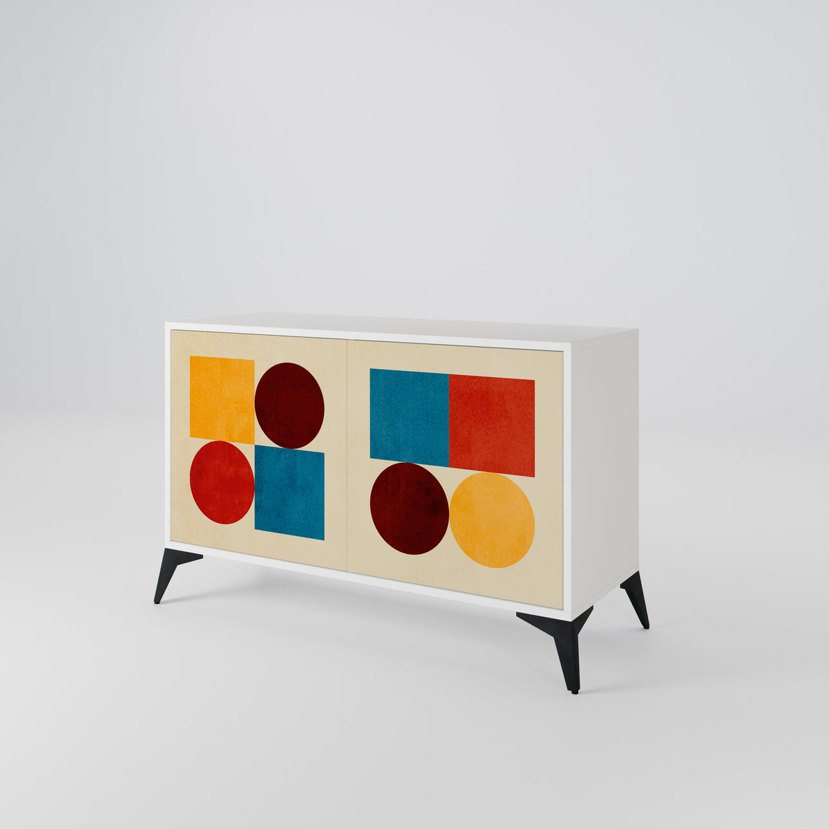 GEOMETRIC PUZZLE Skänk med två dörrar