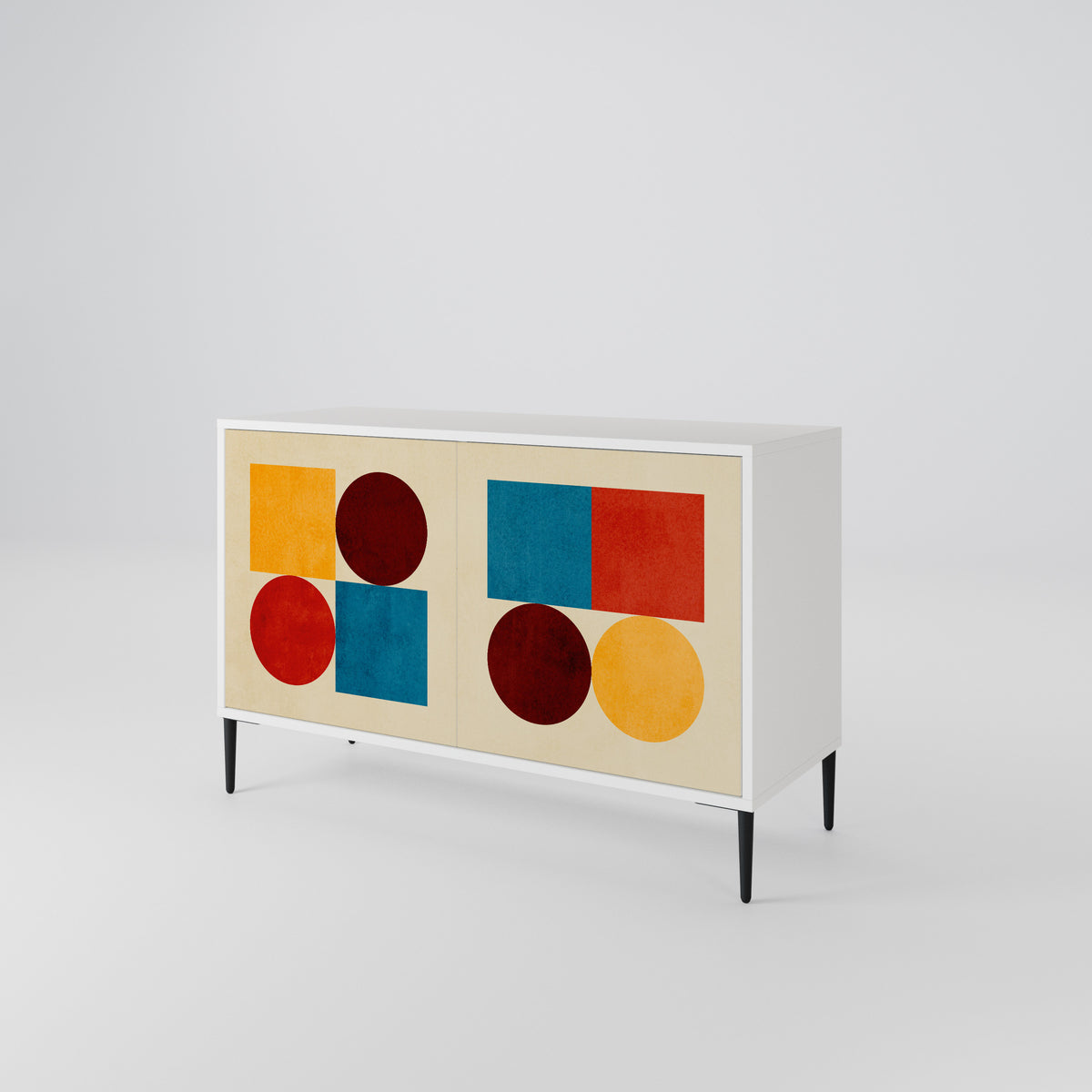 GEOMETRIC PUZZLE Skänk med två dörrar