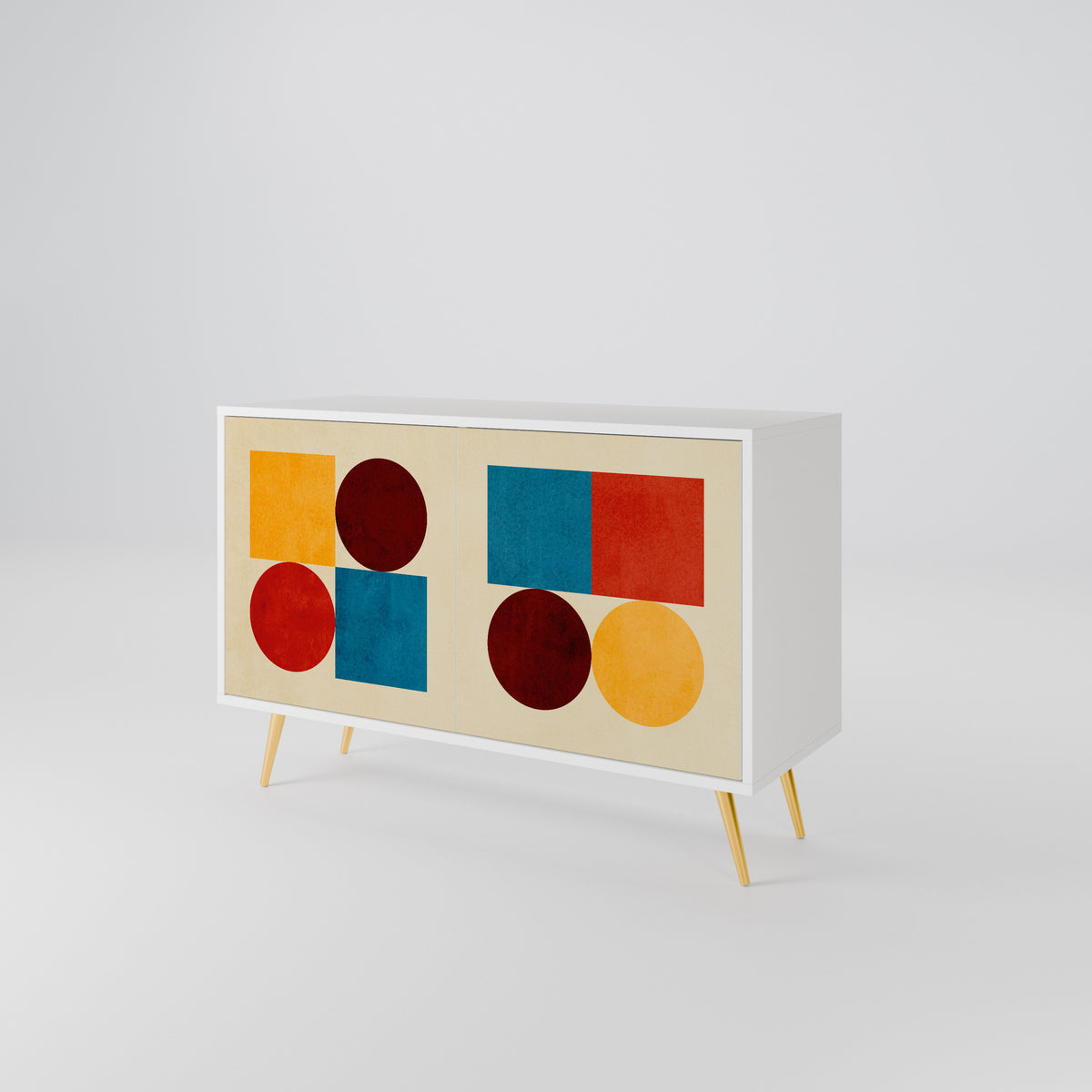 GEOMETRIC PUZZLE Skänk med två dörrar