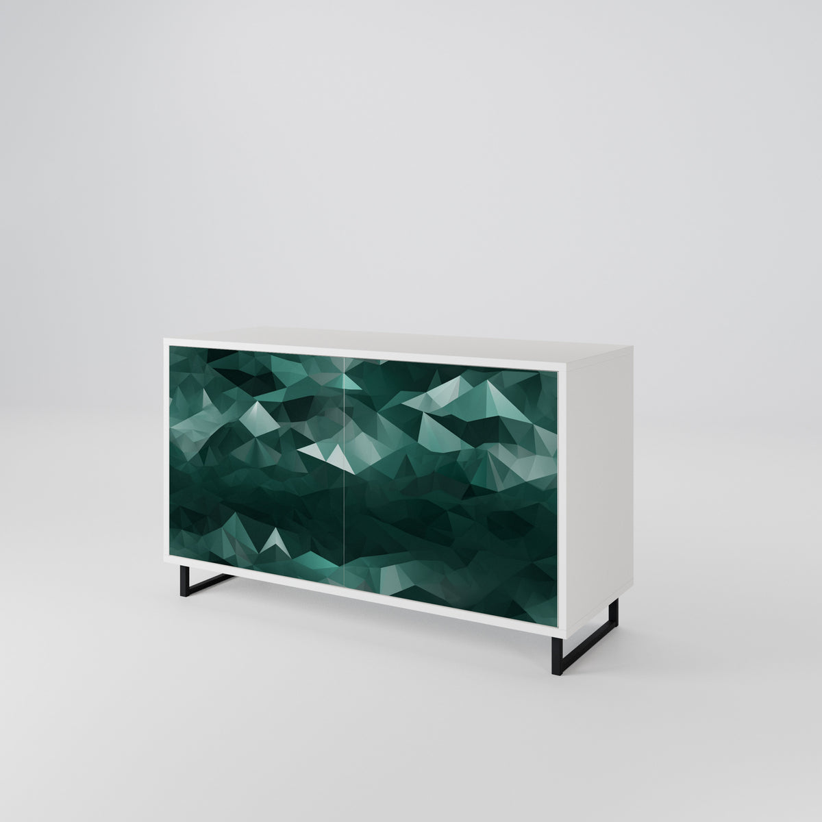 POLYGONAL FLOATING Skänk med två dörrar