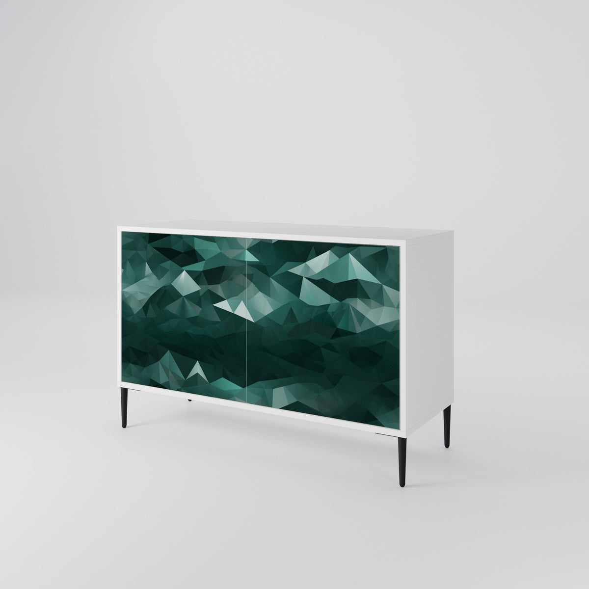 POLYGONAL FLOATING Skänk med två dörrar