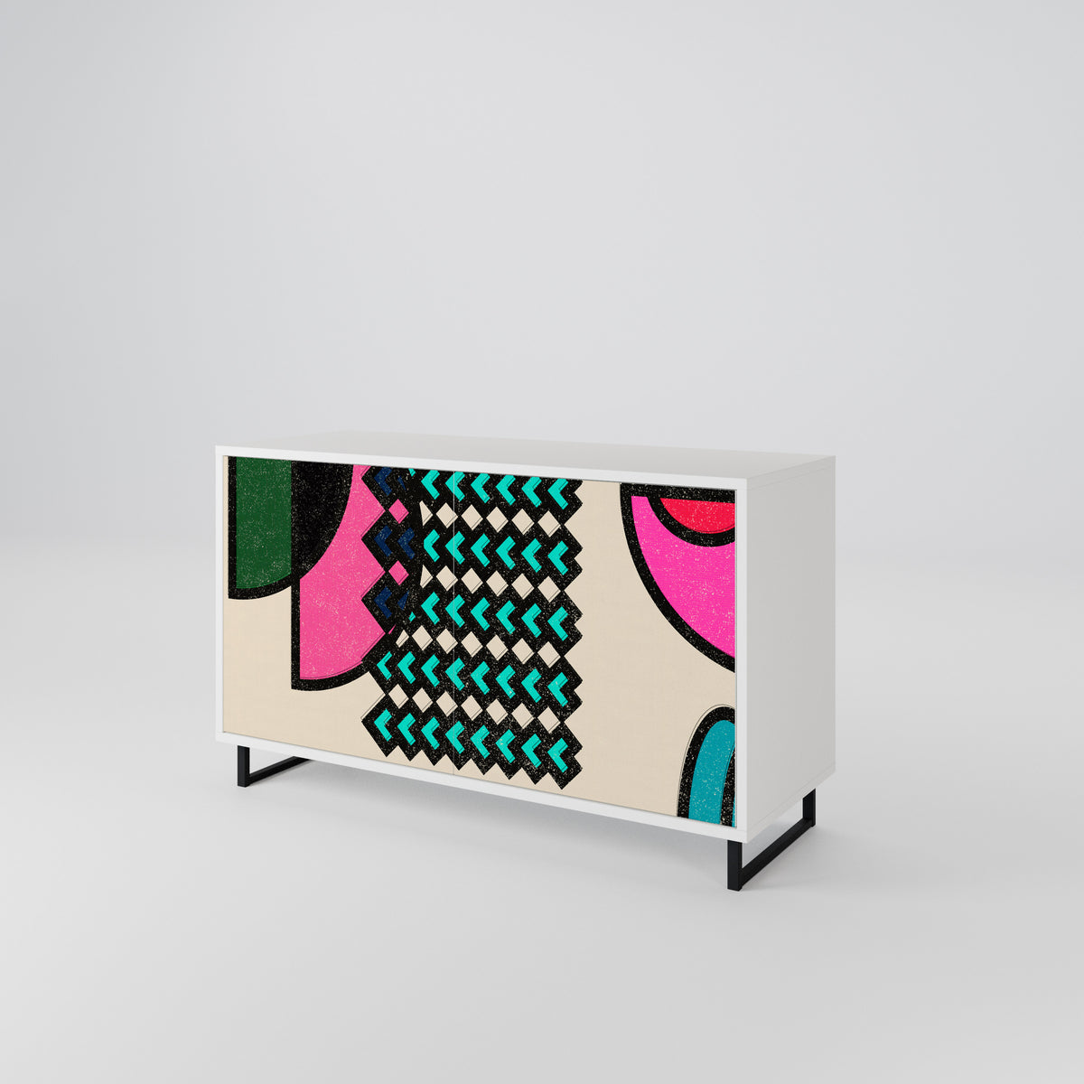 GEOMETRIC RHAPSODY Skänk med två dörrar