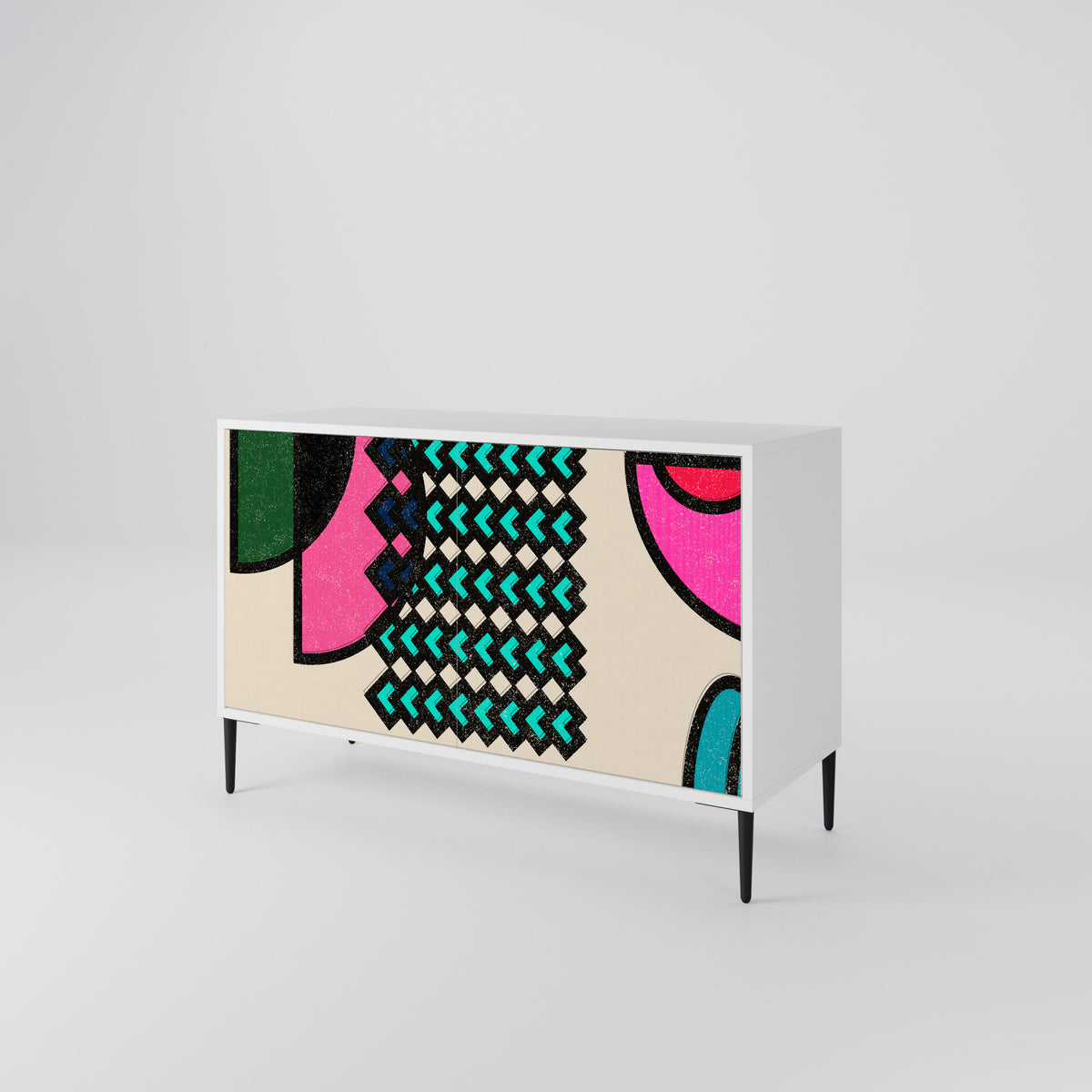 GEOMETRIC RHAPSODY Skänk med två dörrar