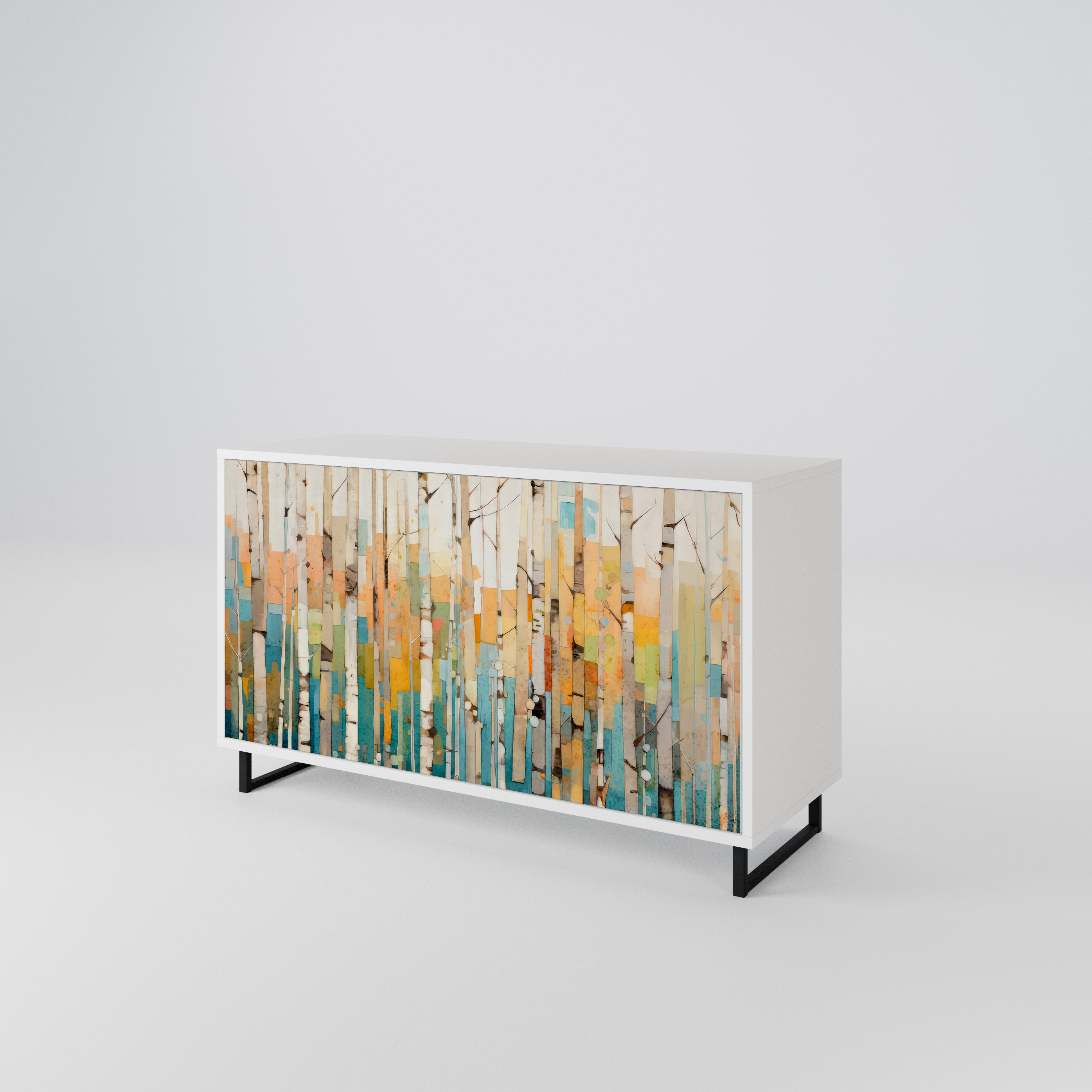 BIRCH KALEIDOSCOPE Skänk med två dörrar