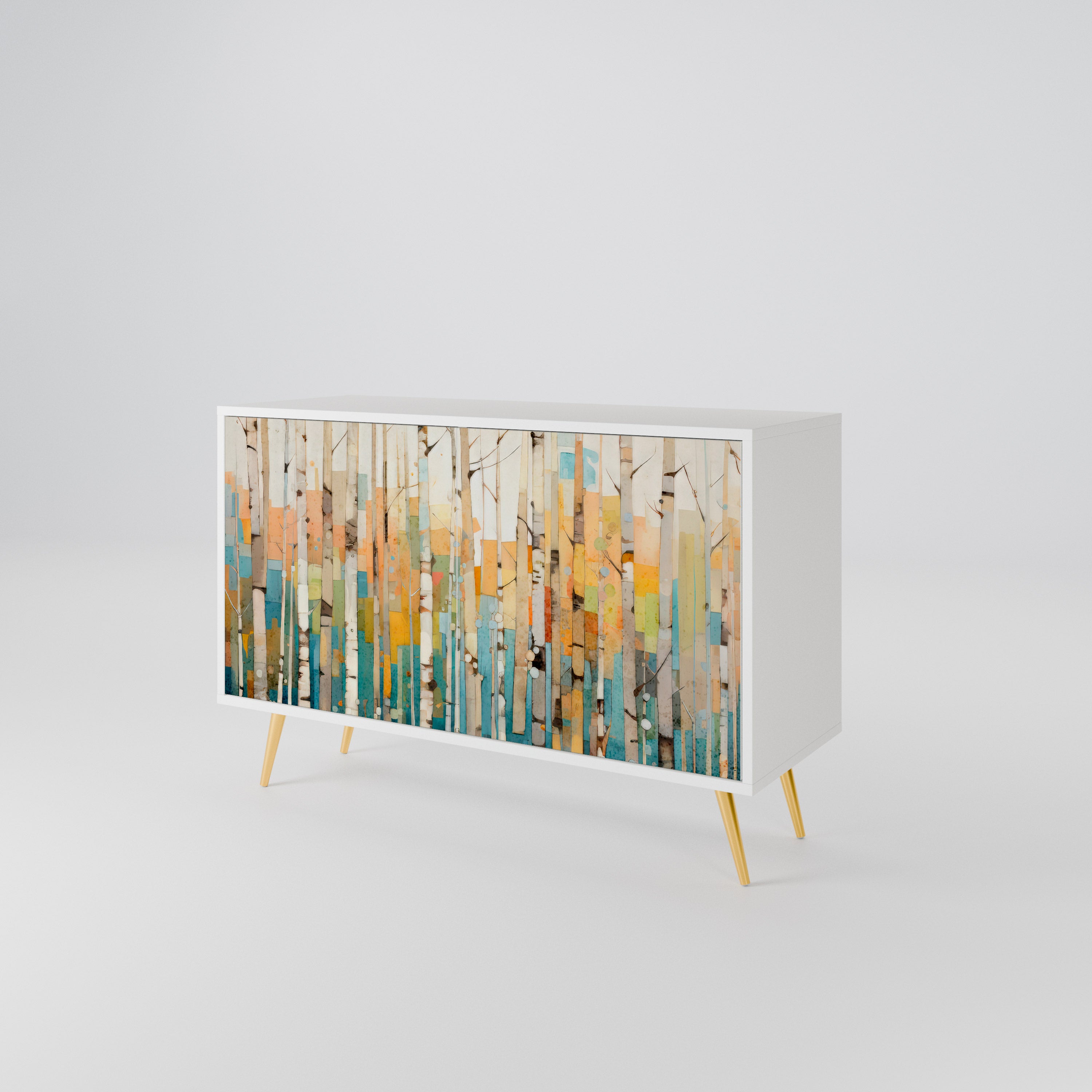 BIRCH KALEIDOSCOPE Skänk med två dörrar