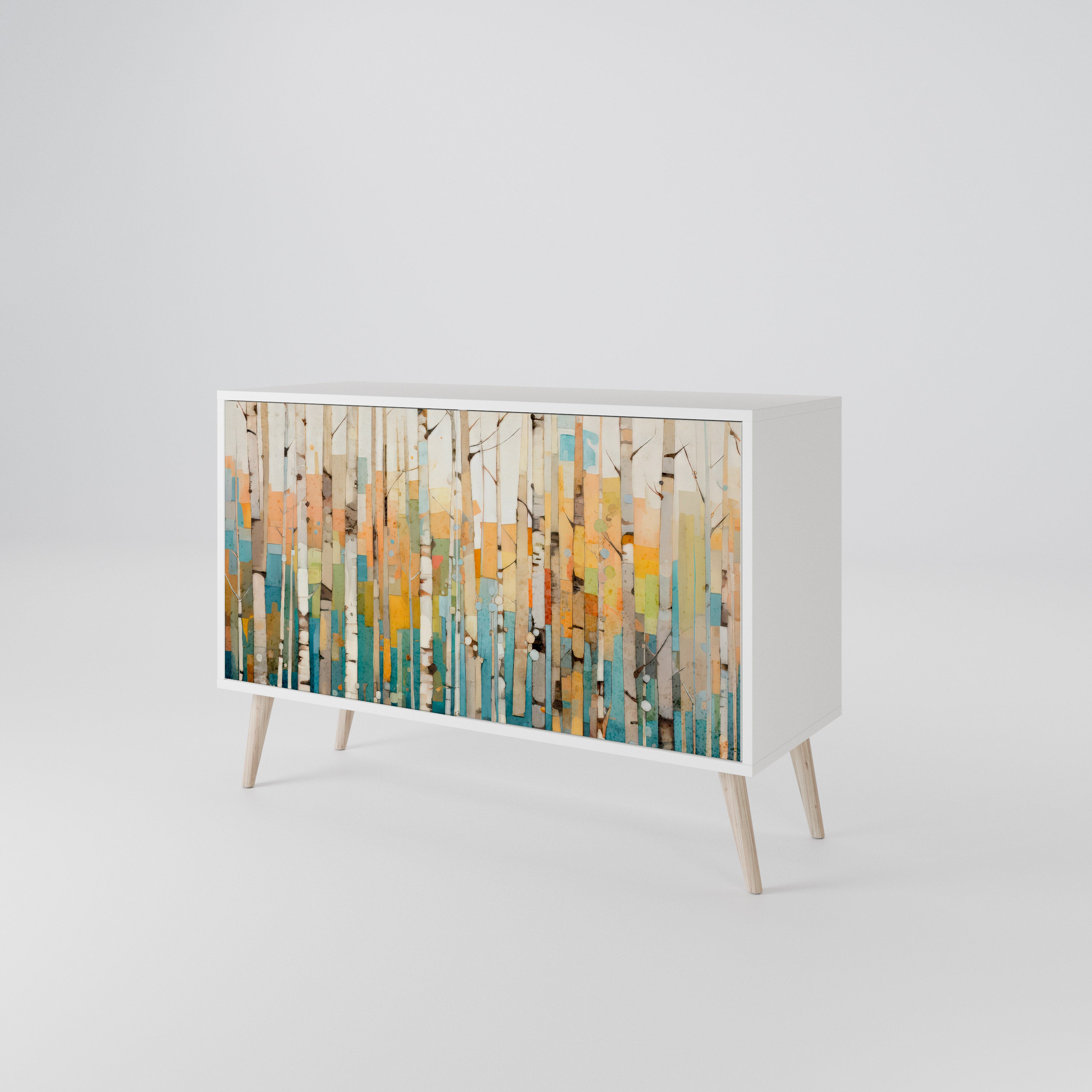 BIRCH KALEIDOSCOPE Skänk med två dörrar