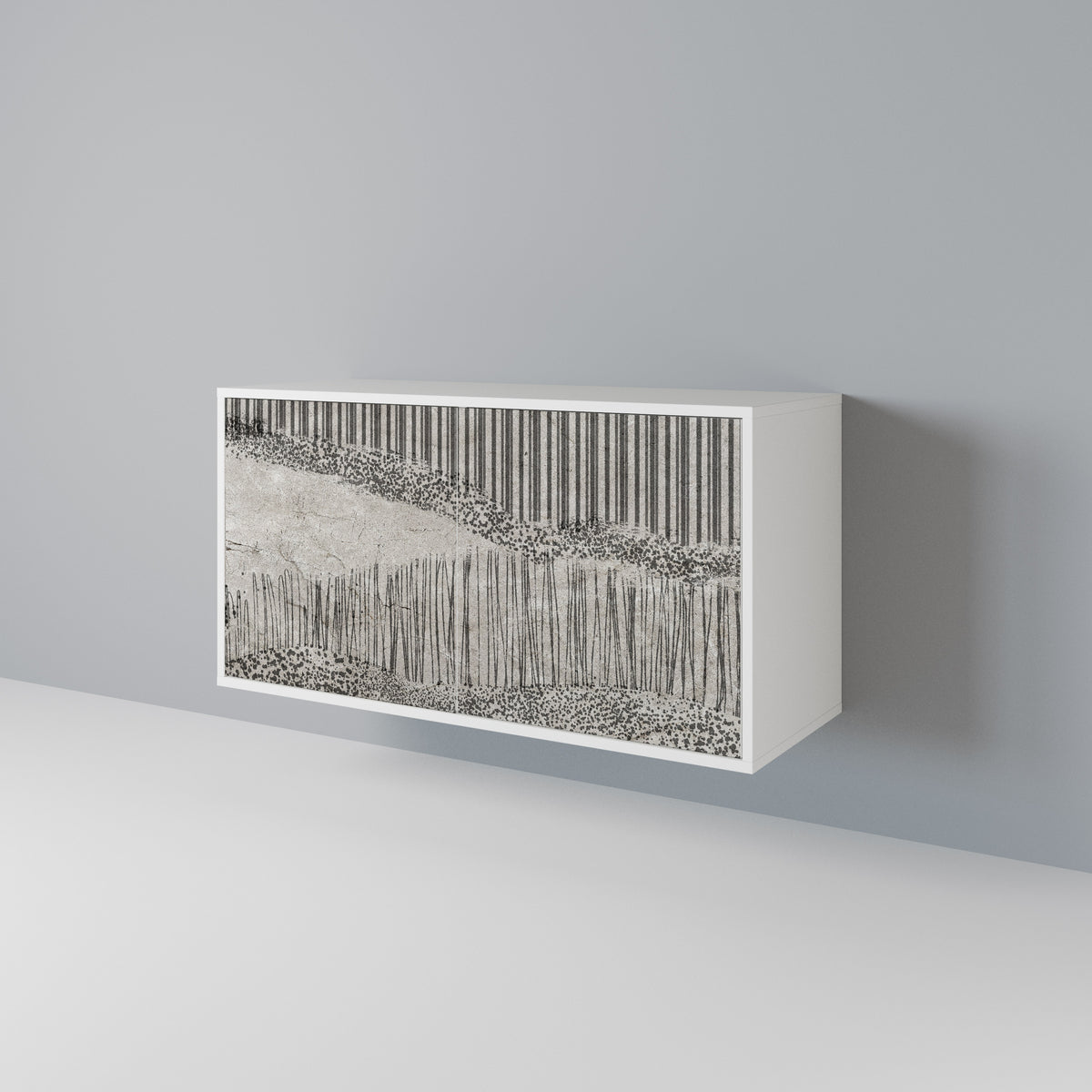 GRAIN LINES Skänk med två dörrar