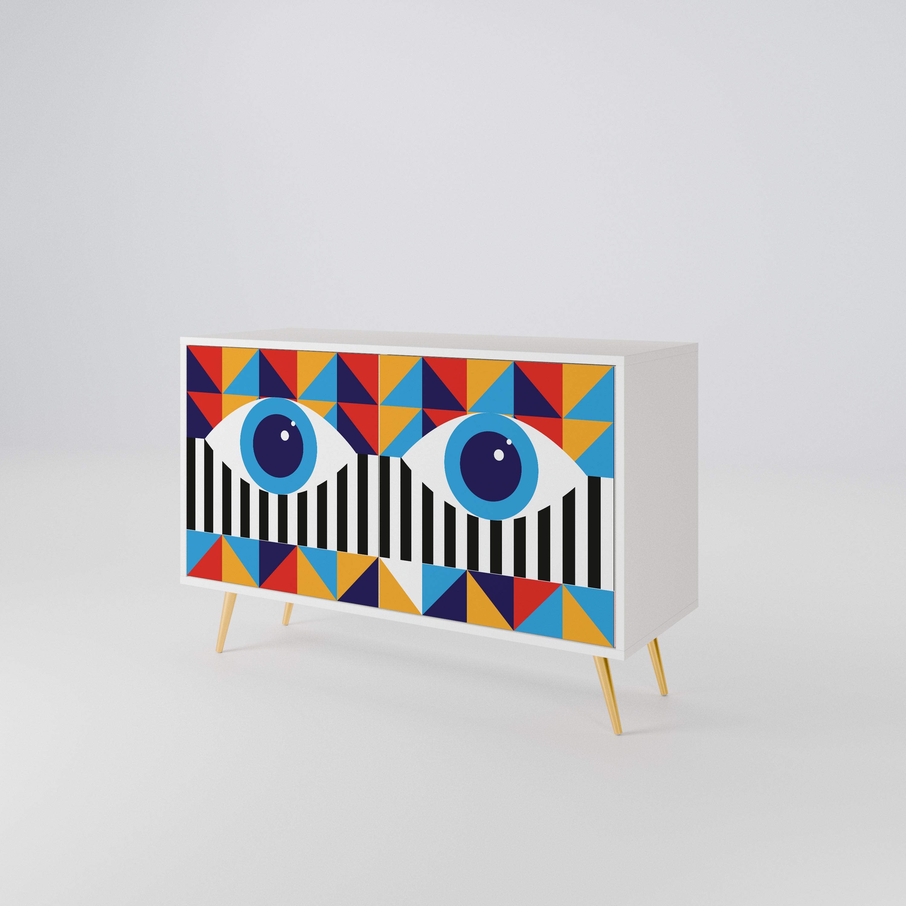ABSTRACTION AND GEOMETRY Skänk med två dörrar