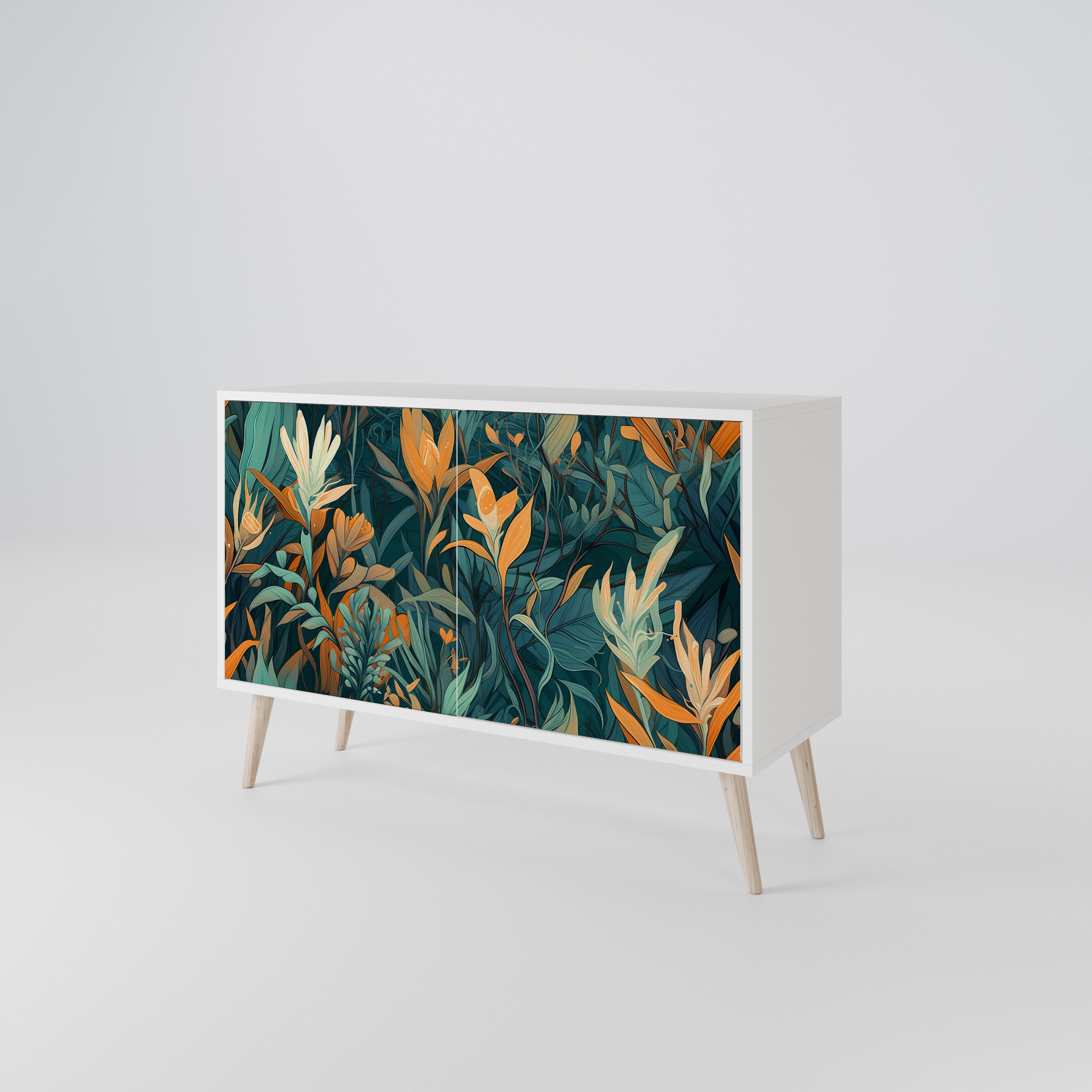 FLORAL SERENITY Skänk med två dörrar