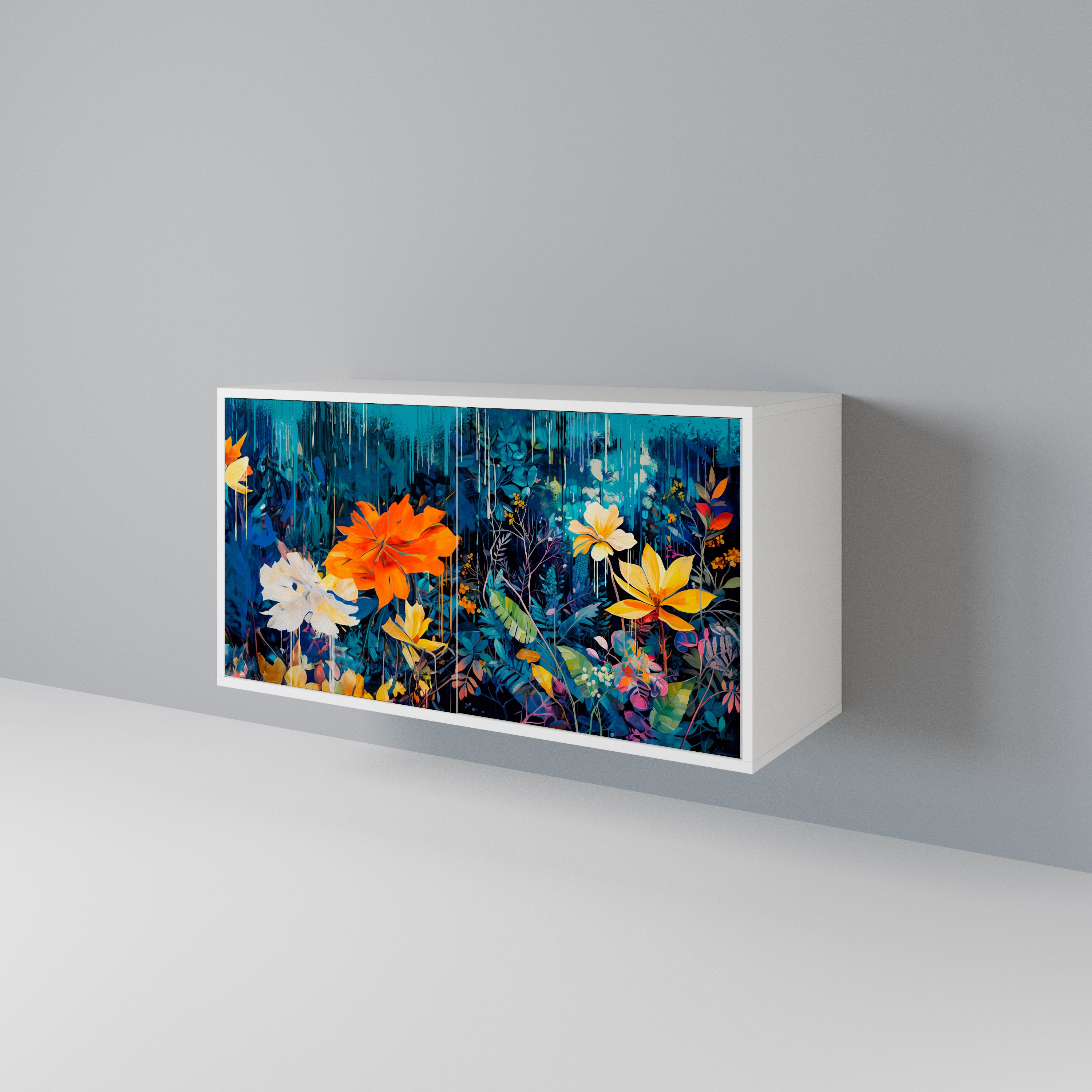 MIDNIGHT BLOSSOM Skänk med två dörrar